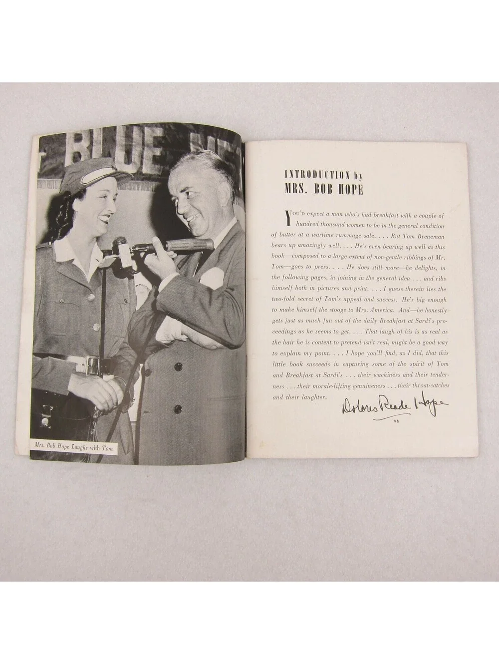 Vintage 1943 Tom Breneman 200,000 For Breakfast at Sardi's Book Jokes & Stories